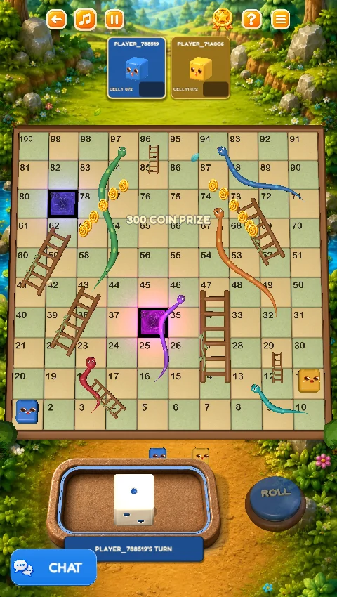 Snakes & Ladders forest match in progress